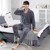 Survêtements pour hommes Coralline Pyjamas pour hommes Automne/Hiver Warm Flannel Housewear Set