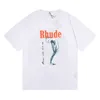 2023 Summer Rhude TシャツメンズデザイナーTシャツRhudeカジュアルシャツMan Womens Tees The Short Sleeves Top Sell Luxury Men Hip Hop Clothes USサイズS-2xl