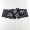 Riemen hongmioo vintage dames dames meisjes mode flowerrhinestone riem gespen 6 cm breed voor jurken