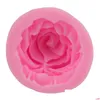 Baking Moulds Mods 3D Cake Mold Cupcake Flower Bloom Rose Shape Sile Fondant Soap Jelly Candy Chocolate Decoration Tool Drop Deliver Dhpm6