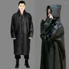 Kurtki męskie 145 70 cm kobiety Wodoodporna kurtka gruba pvc płaszcz przeciwdeszczowy płaszcz z kapturem Poncho Rainwear Black Camping garnitur