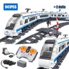 Blocks 941PCS Technical RC High Speed Train Model Electric Power Battery Motor Parts Remote Control Building Toys for Kids Boys 230110