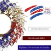 Fleurs décoratives 4 juillet couronnes pour porte d'entrée Quatrième de couronne 10 pouces drapeau patriotique Burlap Farmhouse Memorial Day Americana