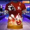 Heren t -shirts est zomer t -shirt gepersonaliseerde naam bowling 3D geprinte t -shirt unisex casual cadeau voor speler DW126 230110