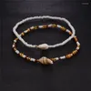 Anklets 2023 Boho Style for Women Girl Trendy Natural Shell Pärlor Ankelarmband Summer Beach Jewelry Accessories