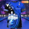 Męskie tshirty est letnia tshirt spersonalizowana nazwa Bowling 3D drukowana koszulka unisex swobodny prezent dla gracza DW126 230110