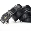 Belts Cowhide Straps Crocodile Buckle Belt Leather For Men 3.5cm Width Sports Car Brand Fashion Automatic