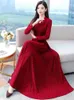 Casual Dresses Spring Autumn Women Fashion Solid Vintage Dress Slim Sexy Winter Warm Long Lady Party