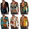 Men's Casual Shirts Men's Button Shirt Dashiki African Printed Short/Long Sleeve Tops Traditional Couple Clothes Hip Hop Ethnic Style