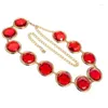 Cinture a catena rossa a catena cristallo gioielli decorativi per abiti da donna