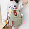 Outdoor-Taschen Einfarbige Schultasche Weibliche Koreanische Version der Junior-High-School-Studenten Canvas-Tasche Persönlichkeit Straßenrucksack Modetrend