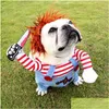 猫の衣装ペットドッグハロウィーンの服犬ナイフコスチュームノベルティ面白いパーティークリスマスコスプレアパレルサプライドロップデリDHHlj