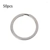 Keychains 50Pcs 1 Inch Round Flat Key Chain Ring Split Dog Tag Keys Organizer Holder