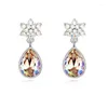 Boucles d'oreilles pendantes coréennes en cristal autrichien pour femmes, accessoires de Bijoux de mariage, cadeau, 11.11