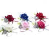 Decorative Flowers 6pcs Wedding Artificial Corsage Groom Bride Simulation Flower Supplies Suitable For Parties Anniversaries