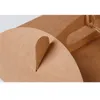 Foldable Biodegradable Concise Style Portable Printed Pizza Macaron Biscuit Cupcake Dessert Brown Food Paper Box A382