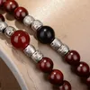 Strand Wholesale Lobular Red Sandalwood Bracelets Full Hand Made 108 Buddha Beads High Density Necklace For Women Men Jewelry