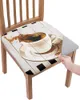 Stoelbedekkingen koffie houten graan retro rooster stoel kussen stretch dinering cover slipcovers voor huis el banket woonkamer