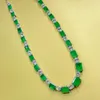Łańcuchy 2023 S925 Srebrny naszyjnik Klasyczny zielony damski zaawansowana szmaragdowa biżuteria