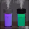 Ätherische Öle Diffusoren 250 ml Reifen USB -Luftbefeuchter Trasonic Aroma Diffusor Car Nebel Maker mit 7 Farben Nachtlampen Mini Büro Dhyri