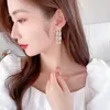 Dangle Earrings Bilincolor Fashionable Zircon Mosaic Bowknot Long Tassel For Gift Black Friday