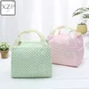 Bag Organizer Thermal Lunch Bags Fresh Pink Cherry Tote Polyester Peach Skin Portable Butterfly Convenient