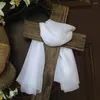 Decorative Flowers Easter Cross Wreath Burlap Bow Flower Wooden Rattan For Front Door Wall Window Holiday Decor