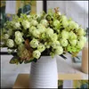 Decorative Flowers Wreaths Wholesale 1 Bouquet /15 Heads 4Cm Vintage Wedding Mini Rose Artificial Silk Flower Home Decoration Fake Oty8A