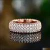 Bant halkaları moda gül altın fl beyaz zirkon rhinestone ring kadınlar için kızlar tatlı kadın düğün mücevher aksesuarları bırakma teslimat oteh8