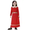 Ethnic Clothing Muslim Children Contrast Color Long Dress Dubai Abaya Turkey Islamic Girls Thobe Bolero Middle East Saudi Arabia Ethinc