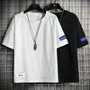 T-shirts pour hommes Mode Manches Courtes Décontracté O COU T-shirt Noir Blanc Coton 2023 Vêtements d'été TOP T-shirts T-shirt Surdimensionné M-5XL