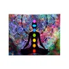 Tapestries Spiritual Background Divider Hanging Blanket Gift Seven Chakra Mandala Printed Wall Tapestry Home Decor Yoga Meditation D Dhlwp