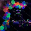 Other Decorative Stickers 1 Set Neon Birthday Balloons Arch UV Glowing Blacklight Latex Globos Garland for Party Decor Supplies 230110