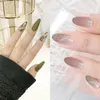 False Nails 24 PCS/Set Glitter 가짜 혼합 크기 분리 가능한 풀 커버 아트 네일 장식 매니큐어 도구