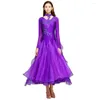 Stage Wear Ballroom Dance Dresses Long Sleeve Waltz Dancing Women Competition Girls Customized Tango C