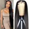Long Straight 5X5 Closure Wig HD Transparent Lace Human Hair For Women PrePlucked Brazilain Remy With Baby