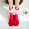 Women Socks 2023 Christmas Funny Cartoon Santa Claus Kawaii Animal Girl Cute Red Gift Striped