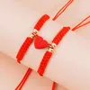 Bracelet 2 pièces noeud chinois amour Couples tissage Bracelets pour petit ami petite amie lui et ses relations longue Distance cadeaux