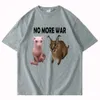 Heren t -shirts grote floppa en bingus t -shirt geen oorlog essentiële print t -shirt cartoon mode klassieke korte mouw tees streetwear schattige tops 230110