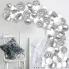 Andra dekorativa klistermärken 102st Metal Silver White Balloons Garland Arch Kit Conffeti Balloon Globos för Baby Shower Birthday Wedding Party Decor 230110