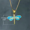 Pendant Necklaces Exquisite Dragonfly Necklace Electroplating Jewellery For Festival Friend