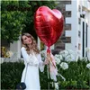 Feestdecoratie 20 stks 75 cm Big Pink Red Heart NT Ballon voor bruiloft Valentijnsdag Foil Helium opblaasbaar1 drop levering Home Gard Dhxug