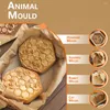 Bakformar trä pepparkakor kakor mögel skärare tryck 3D -tårta prägling djurbageri -prylar