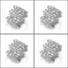 Band Rings Love for Women Micro Paled Round Square Cubic Zirconia Wedding Engage Ring Trendy Jewelry Drop Delivery Otofg