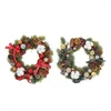 Dekorativa blommor Artificial Christmas Pinecone Garland Front Door Wreath Handcraft For Festival