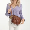 Shoulder Bags Phone For Women Small Leather Purses Vintage Girls Messenger Rivet Button Waist Bag Crossbody