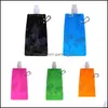 Tumblers Portable Tralight Foldbar Sile Bag Water Bottle Outdoor Sport Supplies Handing Cam Soft Flask Drop Delivery Home Kit DHT2N