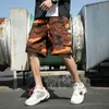 Men's Shorts Summer Outdoor Camouflage Cargo Pocket Cotton Casual Half Pants Mid Waist Drawstring Loose Bib Overalls 7XL 230130