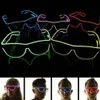 Lunettes LED Glowing Party Supplies Éclairage Nouveauté Cadeau Bright Light Festival Party Glow Lunettes de soleil EL Fil Clignotant Lunettes ss0110