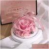 Party Favor Valentijnsdag Geschenken Rose Gift Box Creative Immortal Flower Glass ER -ornamenten Eeuwige en onverdraaglijke 4 kleuren Drop Dhmy9